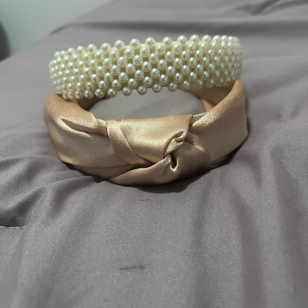 Pearl and Satin Headband Set